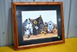 Birdhouse Print Signed by Holly Chapman Jones in Oak Frame, 22