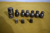 Sterling Salt and Pepper Shaker, Thimbles, Large Sterling Shaker
