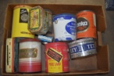 Assortment of Tins: Coffee, Lard, All Have Advertising on Them