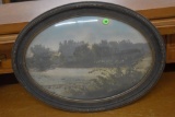 Landscape Print, Curved Glass, Framed, 21