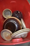 Mixing Bowl, Butter Tubs, Crock; Items May be Damaged