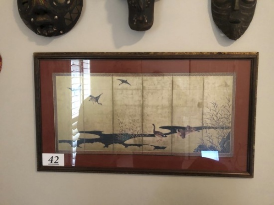 Oriental art with ducks