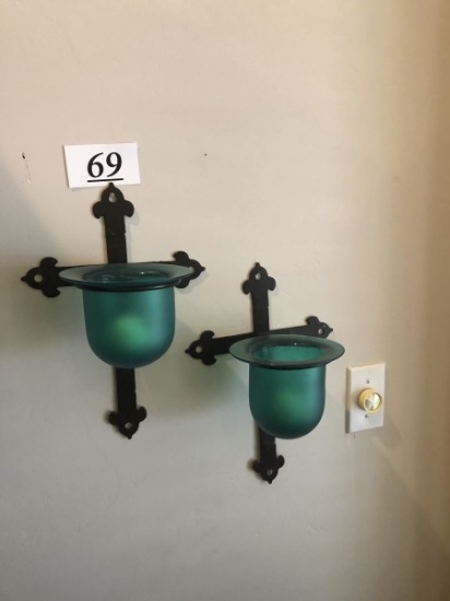 Pair of cross wall sconces