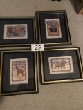 Set of 4 safari animal pictures