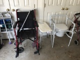 Transfer wheel chair, shower