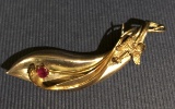 14 kt and silver leaf cusom oin