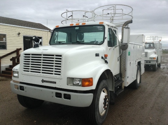 2001 International 4900 Single Cab Service Truck 12' Utility Box, 11R22.5 T