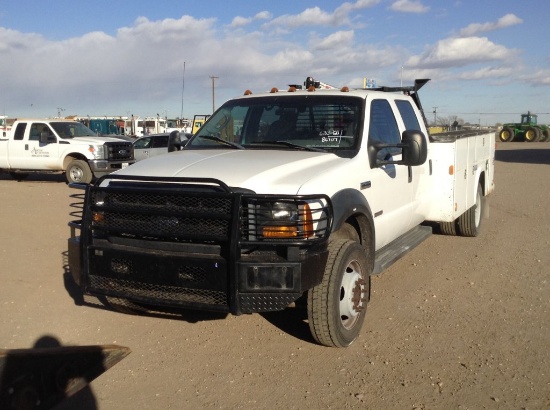 2007 Ford F-450 Crew Cab Service/Crane Truck w/Auto Crane RWD Powerstoke V-