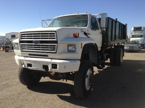 1990 Ford F800 Hydraulic Dump Truck 4x4 L6, 7.8L; Turbo , Fuel Type: Diesel