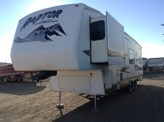 2006 Raptor Toy Hauler (1) Slide, Awning, Tube Television, DVD Player, (2)