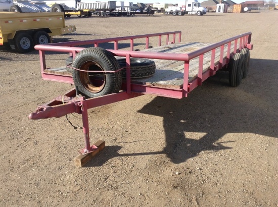 Shopmade Utility Trailer (3) Spare Tires , Length: 20' , Tandem , Bumper Hi