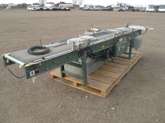 Hytrol Caster System HYTROL PACKING LINE CONVEYOR w/ 18'' Conveyor Belt - 1