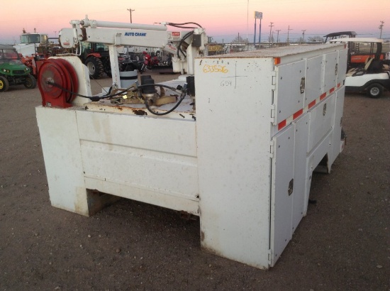 11' Service Bed w/Auto Crane Arm Hydraulic Tank, and Hose Reel, Vise Mounte