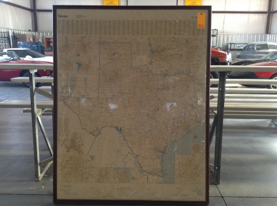 Texas State Map Framed