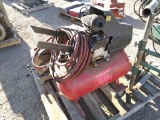 Chop Saw, Compressor, and 2 Stands