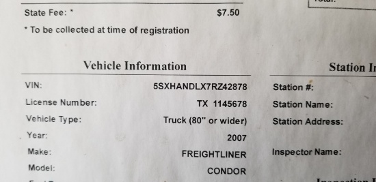 2007 Freightliner Cab and Chassis Heavy Spec Truck