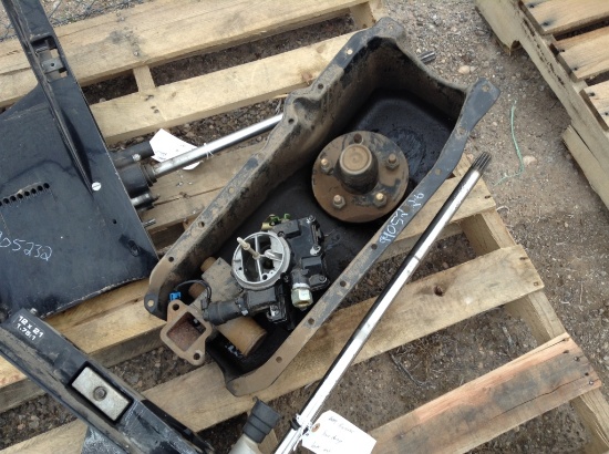 Misc Carburetor, trailer hub,oil pan,therm housing