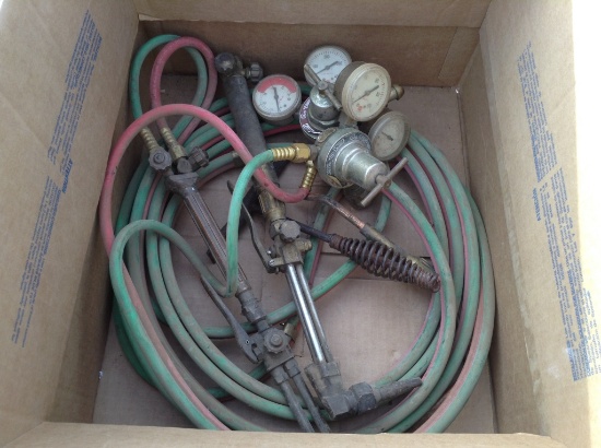 Acetylene Torch Gauge & Hose Set w/3 Tips
