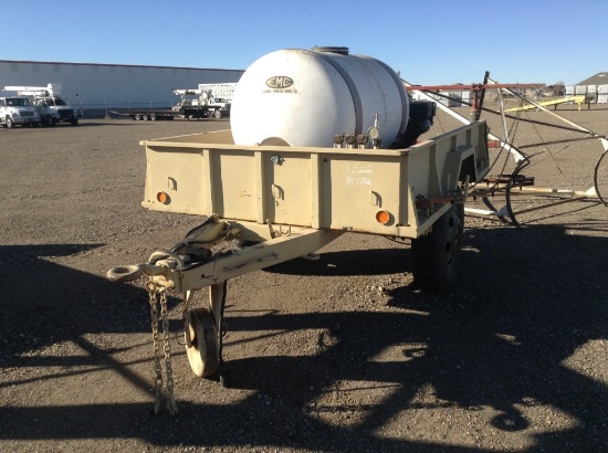 Military Single Axle Spray Trailer w/11HP EMC Pump 27' Folding Booms , Asset #: Precinct 4" *NO TITL