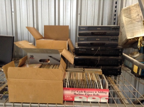 (5) Boxes of CD'S,(3) CD Players,(2) VHS Players