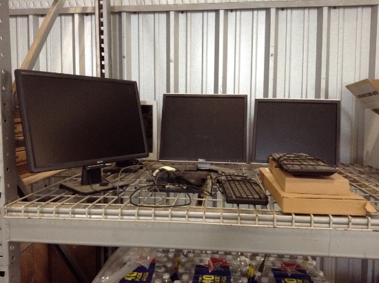 (4) Computer Monitors, (4) Key Pads Etc.