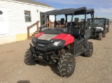 2015 Honda Pioneer 4 Seat RTV Engine Type: 700 , Fuel Type: G , Transmission: Automatic , Color: Red
