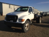 2000 Ford F-650 Flatbed Truck RWD Inline 6 , Fuel Type: D , Transmission: 6 Speed , Color: White , O