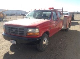 1996 Ford F-350 Quad Cab Service Truck RWD V8 , Fuel Type: G , Transmission: Automatic , Color: Red