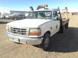 1997 Ford F-250 Single Cab Flatbed Crane Truck RWD V8 , Fuel Type: G , Transmission: 4 Speed Transmi