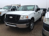 2008 Ford F-150 Pickup Truck 4X4 V8, 4.6L , Fuel Type: G , Transmission: A4 , Color: White , ODO Rea
