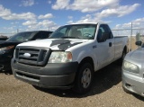 2008 Ford F-150 Pickup Truck 4X2 V6, 4.2L , Fuel Type: G , Transmission: 0 , Color: White , VIN: 1FT