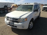 2011 Ford Escape SUV AWD I4, 2.5L , Fuel Type: G , Transmission: A6 , Color: White , ODO Reads: 9623