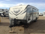 2015 Hyper Lite XLR Travel Trailer/Toy Hauler , Tandem , Bumper Hitch , Color White , VIN: 4X4TXLE26