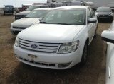 2008 Ford Taurus Sedan Car FWD V6, 3.5L , Fuel Type: G , Transmission: A6 , Color: White , ODO Reads