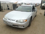2000 Chevrolet Monte Carl Coupe Car FWD V6, 3.8L , Fuel Type: G , Transmission: A4 , Color: Silver ,