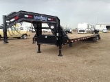 2015 Load Max Flatbed Trailer Wood Deck, Torque Tube, Electric Over Hydraulic Disc Brakes, Dual Hydr