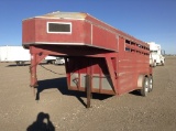 1993 Titan Livestock Trailer , Tandem , Gooseneck , Color: Red , VIN: 1T9G14209P1211462