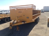 1982 Homemade Block Trailer , Length: 16' , Tandem , Pintle Hook , Color: Yellow , Asset #: R144 , V