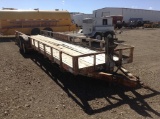 Shop Made Trailer , Length: 25' , Tandem Axle , Bumper Pull , Color: White *NO TITLE*