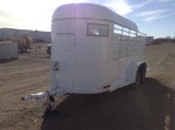 Hale Livestock Trailer , Length: 16' , Tandem , Bumper Hitch , Color: White *NO TITLE*