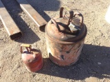 Vintage 1 Gallon and 8 Gallon Fuel Cans