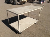 1 - 6' Two Tier Shop Warehouse Cart on Casters