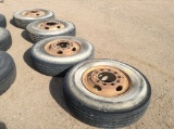 4 Semi Tires on Rims 10.00R20 RR150
