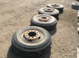 4 Semi Tires on Rims 10.00-20