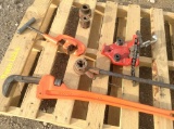 Large Pipe Wrenches and Reed Vise, Pipe Threaders