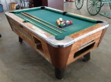 Small Coin/Op Valley Pool Table w/ Cues and Balls