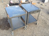 (2) Metal Roll Around Tables