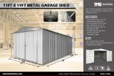 11'x19' Single Garage Metal Shed