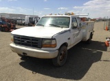 1997 Ford F-350 Ext. Cab Flatbed Crane Truck
