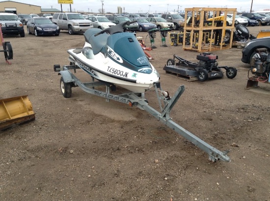 "1999 Tigershark Artic Cat 770 Jet Ski , Color: Green , Trailer: Single Axle , VIN: ARJ01627A999 *NO